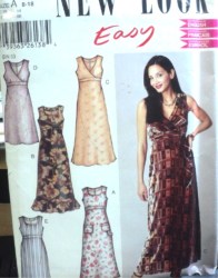 6200  NEW LOOK EMPIRE SLEEVELESS TIE/ RUFFLE OR NOT DRESS LENGTHS PATTERN 8-18 UNCUT